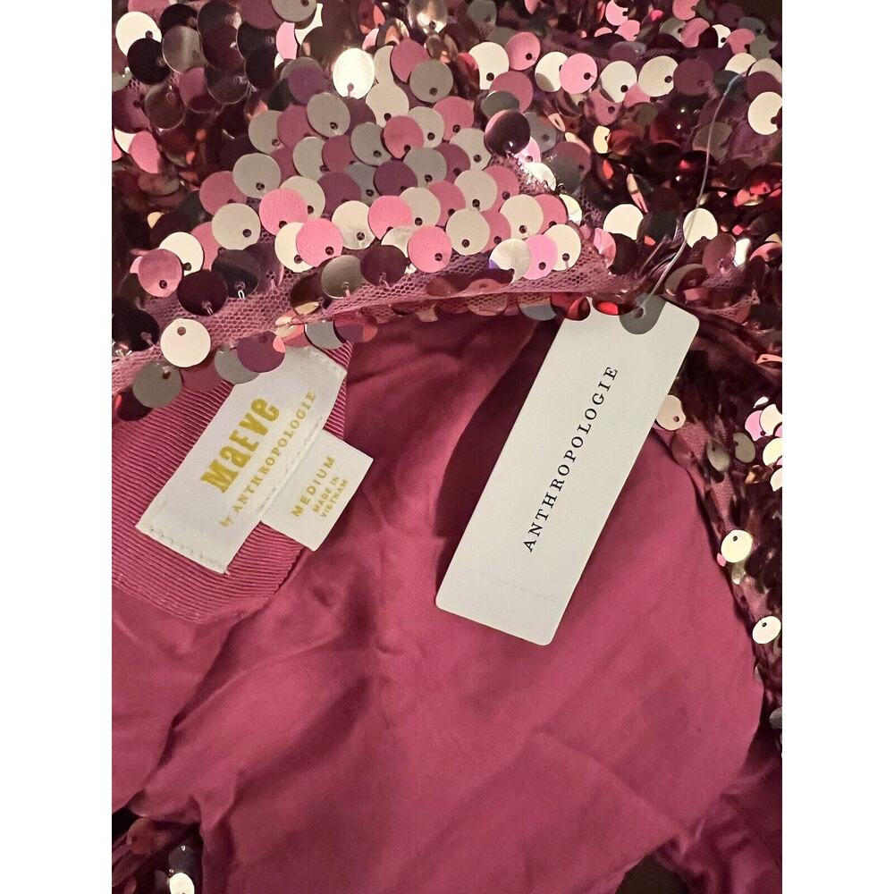 Anthropologie Red Sequin Mini Dress - Picture 4 of 4